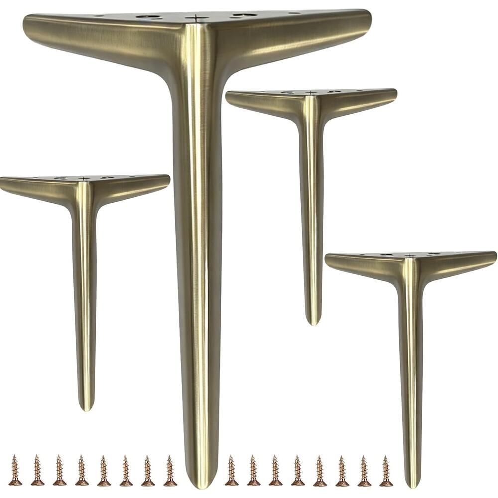 New 9.8 inch Brushed Bronze Color Metal Furniture Legs Set of 4
